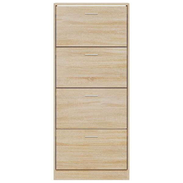vidaXL Shoe Cabinet Sonoma Oak 63x24x147 cm Engineered Wood