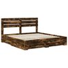 vidaXL Bed Frame with Drawer with Headboard Manual Engineered Wood