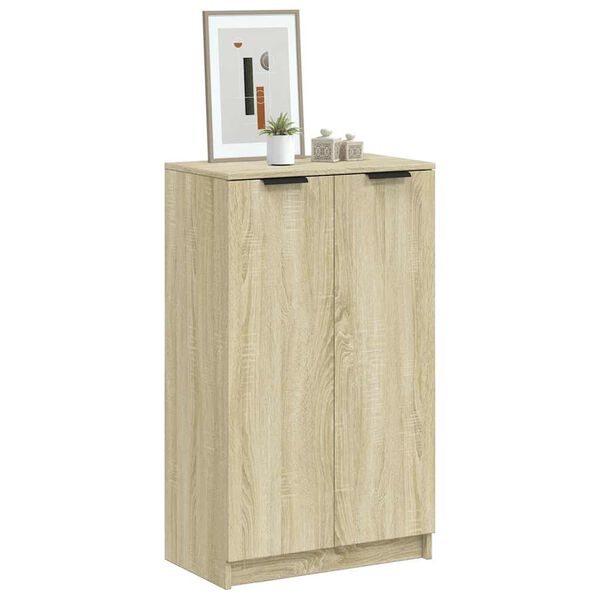 vidaXL Shoe Cabinet Sonoma Oak 59x35x100.5 cm Engineered Wood