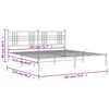 vidaXL Metal Bed Frame without Mattress with Headboard Black 183x213cm
