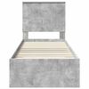 vidaXL Bed Frame Concrete Grey and Silver 70 x 190 cm Engineered Wood