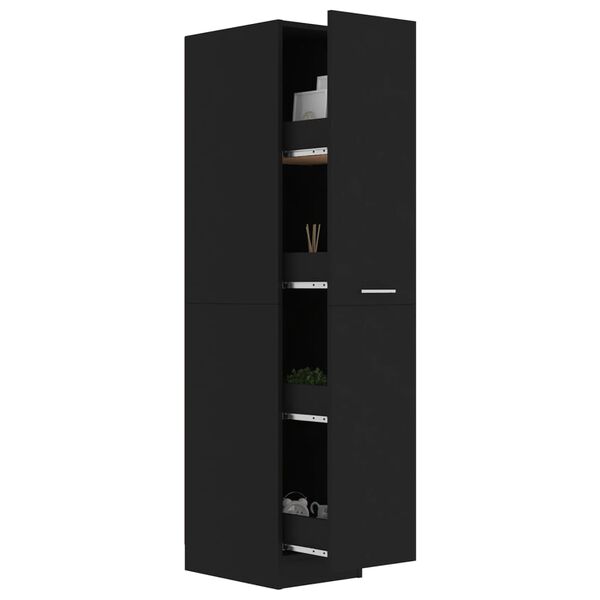 vidaXL Apothecary Cabinet Black 30x42.5x150 cm Engineered Wood