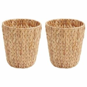 vidaXL Waste Paper Bins 2 pcs Natural 26 x 26 x 29 cm Water hyacinth