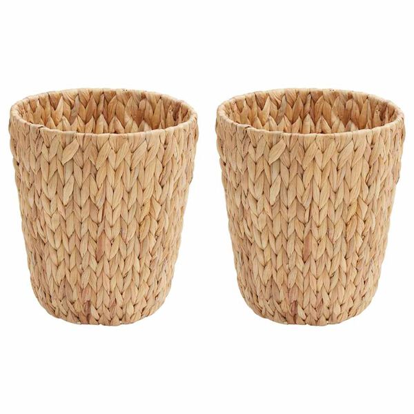 vidaXL Waste Paper Bins 2 pcs Natural 26 x 26 x 29 cm Water hyacinth