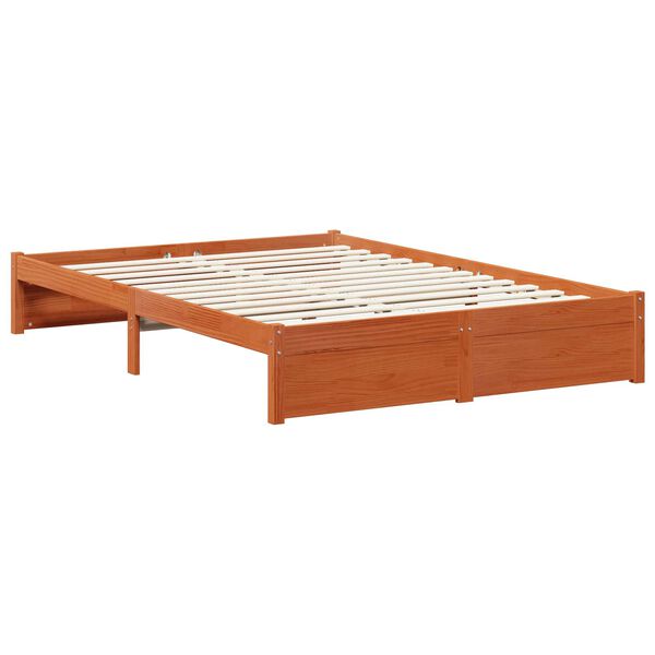 vidaXL Bed Frame with Drawer 3 pcs Wax Brown Solid Pine Wood