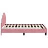 vidaXL Children's Bed Frame with Headboard Pink 80 x 160 cm Velvet