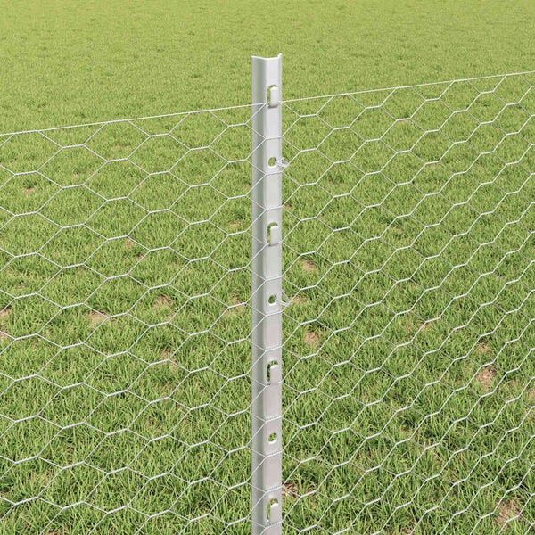 vidaXL Fence with Post Silver 0.8 x 10 m Steel