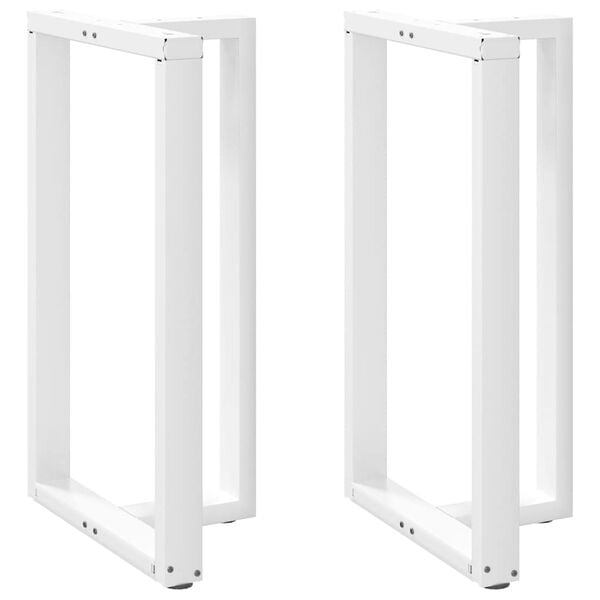 vidaXL Bar Table Legs T-Shaped&nbsp;2 pcs White 60x35x(100-101) cm Steel