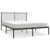 vidaXL Metal Bed Frame without Mattress with Headboard Black 140x200cm