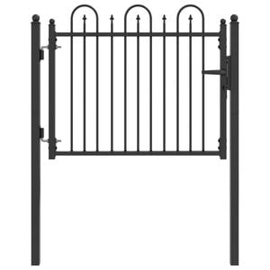 vidaXL Fence Gate DRONTEN 100 x 75 cm Metal Black Lockable