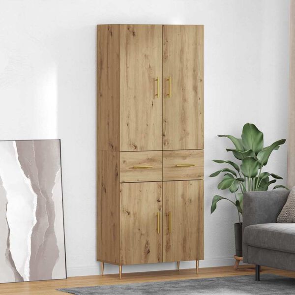 vidaXL Highboard Artisan Oak 69.5 x 34 x 180 cm Engineered Wood