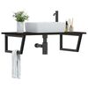 vidaXL Basin Shelf Wall Mounted Steel and Solid Wood Oak