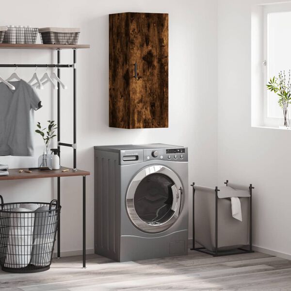 vidaXL Wall Mounted Cabinet Smoked Oak 34.5x34x90 cm