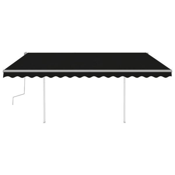 vidaXL Manual Retractable Awning with LED 4x3.5 m Anthracite