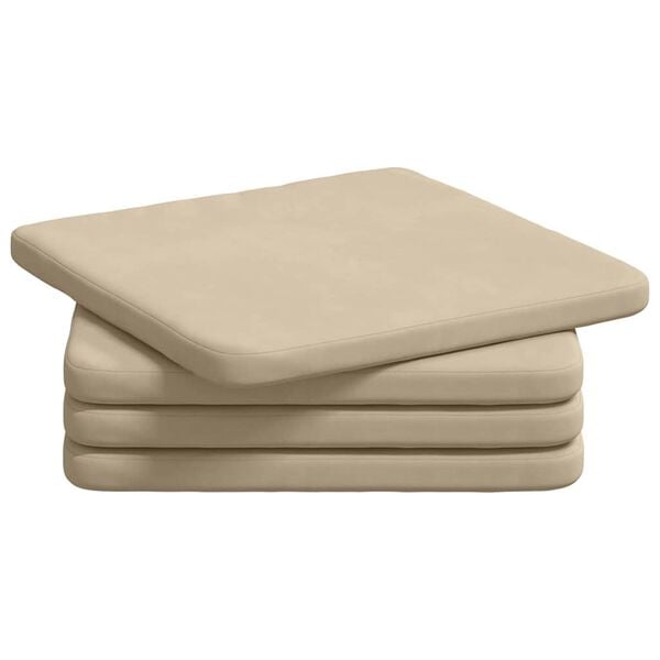 vidaXL Seat Cushions 4 pcs Cream 40 x 40 x 3 cm Microfibre Fabric