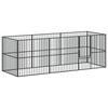 vidaXL Dog Playpen 8 Panels Black Galvanised Steel