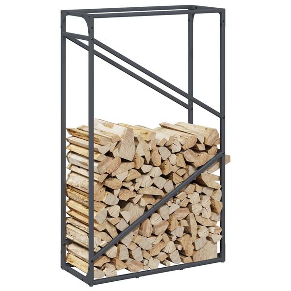 vidaXL Firewood Rack Anthracite 60x25x100 cm Cold-rolled steel