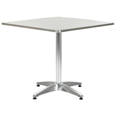 vidaXL Garden Table Silver 80x80x70 cm Aluminium