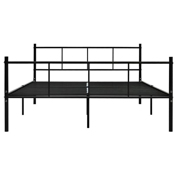 vidaXL Bed Frame without Mattress Black Metal 160x200 cm
