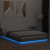 vidaXL Bed Frame with LED Lights without Mattress Grey Sonoma 140x190cm