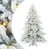 vidaXL Artificial Hinged Christmas Tree White 210 cm PVC and Steel