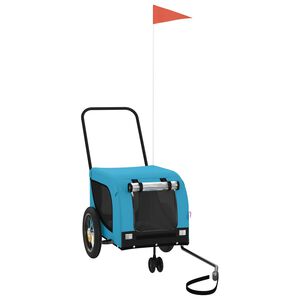 vidaXL Pet Bike Trailer Blue and Black Oxford Fabric and Iron