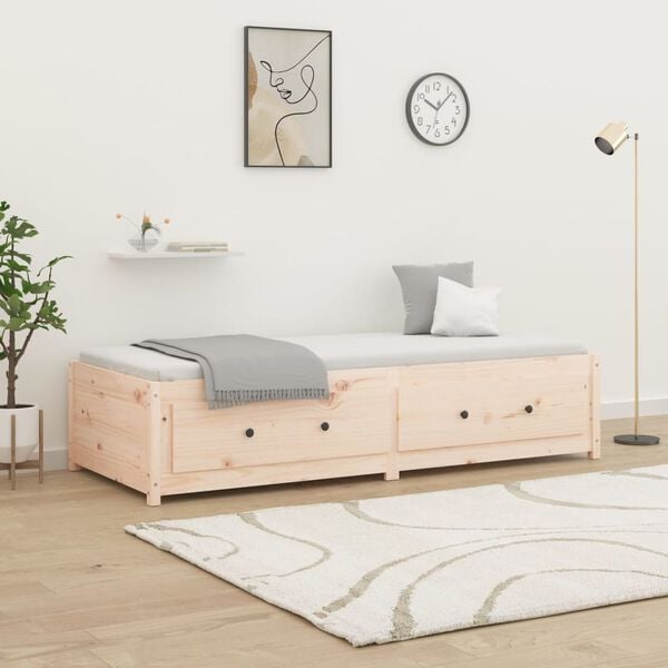 vidaXL Day Bed without Mattress 90x190 cm Single Single Solid Wood Pine