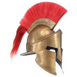 vidaXL Greek Warrior Helmet Antique Replica LARP Brass Steel