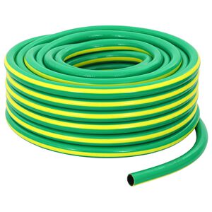 vidaXL Garden Hose 5-Ply Green and Yellow 12 mm PVC
