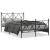 vidaXL Metal Bed Frame without Mattress with Footboard Black 120x200cm