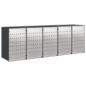vidaXL Wheelie Bin Storage for 5 Bins Steel Anthracite