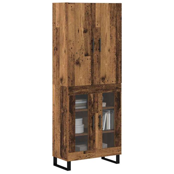 vidaXL Highboard 2 pcs Old Wood 69.5 x 34 x 180 cm