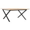 vidaXL Coffee Table X-Frame 90x90x45 cm Solid Wood Pine and Steel