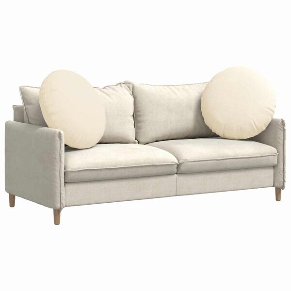 vidaXL Seat Cushions 2 pcs Cream &Oslash; 80 cm Corduroy Fabric