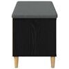 vidaXL Hall Bench with Cushion with Storage Black Oak 100 x 38 x 46 cm
