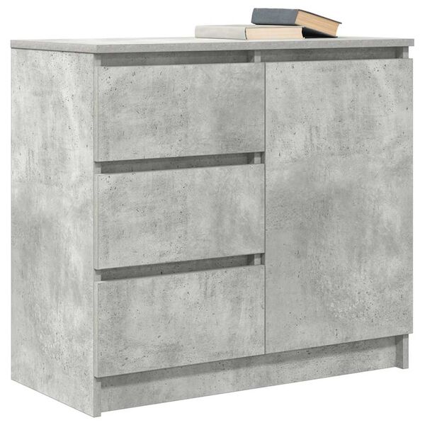 vidaXL Sideboard with Drawer Concrete Grey 71x35x65 cm Engineered Wood
