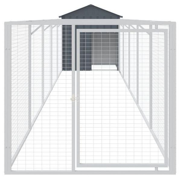 vidaXL Dog House with Roof Anthracite 117x609x123 cm Galvanised Steel