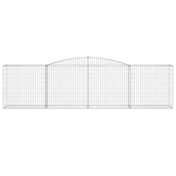 vidaXL Arched Gabion Baskets 7 pcs 400x50x100/120 cm Galvanised Iron