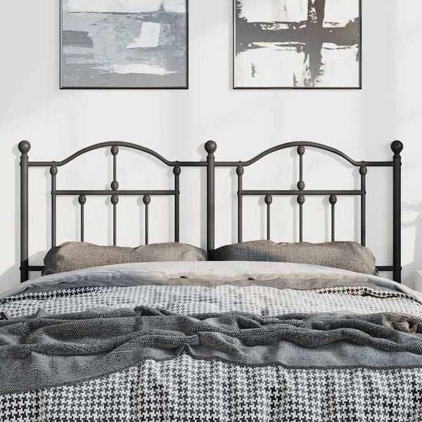 vidaXL Metal Replace Headboard Black 135 cm
