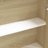 vidaXL Bathroom Mirror Cabinet 60x15x75 cm MDF White and Oak