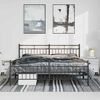 vidaXL Metal Bed Frame without Mattress with Footboard Black 183x213cm