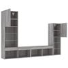 vidaXL 4 Piece TV Wall Units with LED Grey Sonoma Engineered Wood