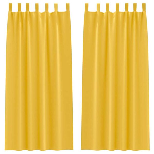vidaXL Blackout Curtains with Rings 2 pcs Mustard Yellow 245 x 140 cm