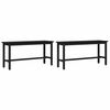 vidaXL Dining Bench 2 pcs Black Oak 100 x 32.5 x 48.5 cm
