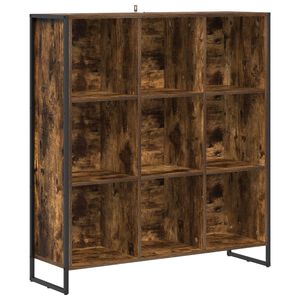 vidaXL Book Cabinet Smoke Oak 99.5 x 30 x 108.5 cm Engineered Wood