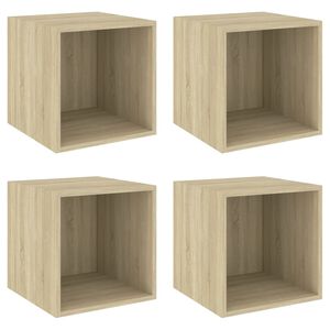 vidaXL Wall Cabinet | Set of 4 | Sonoma oak | Engineered wood | Medium