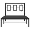 vidaXL Metal Bed Frame without Mattress with Headboard Black 90x200cm