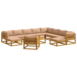 vidaXL Sofa Set 12 pcs Natural Solid Acacia Wood