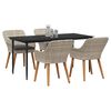 vidaXL Dining Set Light grey Poly rattan