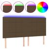 vidaXL LED Headboard Dark Brown 160x5x118/128 cm Fabric